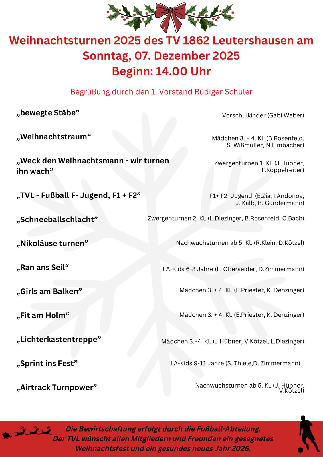 Weihnachtsturnen Programm 2025